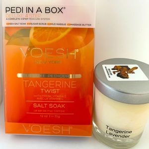 Pedi in a box and a Soy Candle